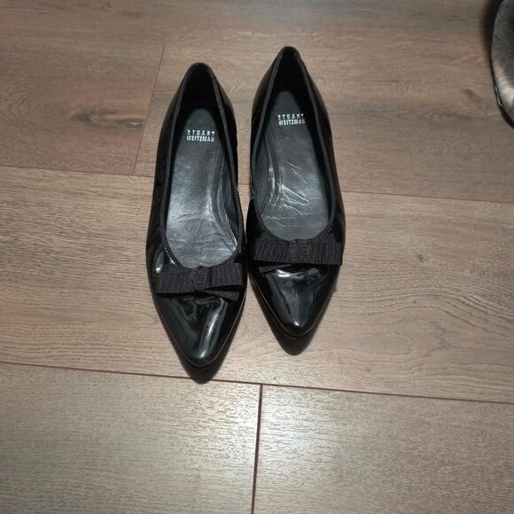 Stuart Weitzman black patent leather bow flats - Picture 4 of 5